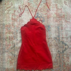 Hot Red Scalloped Kimchi Blue Dress